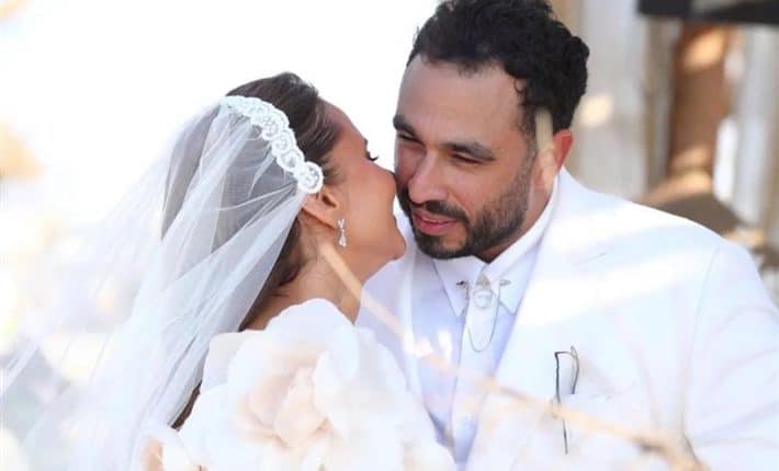 بالابيض نيلي كريم، نيلي كريم، زفاف نيلي كريم، نيلي كريم وهشام عاشور