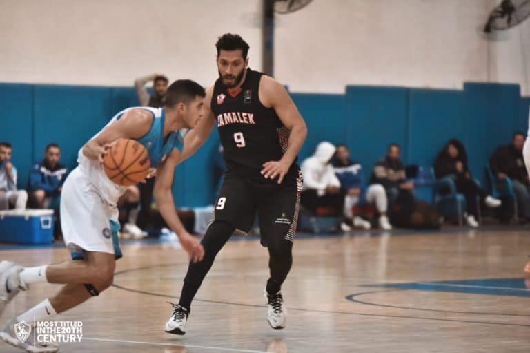 لقطة من مباراة كرة السلة الزمالك وسموحة