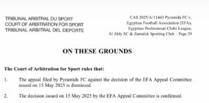 تعرف على حيثيات المحكمة الرياضية الدولية في قضية الدوري بين الأهلي وبيراميدز 1 inbound2132967857897548996